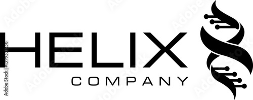 simple black silhouette spiral helix icon logo design
