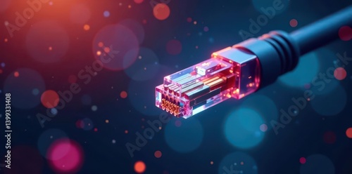 Twisted pair network cable coil, data transmission , tech, internet connection