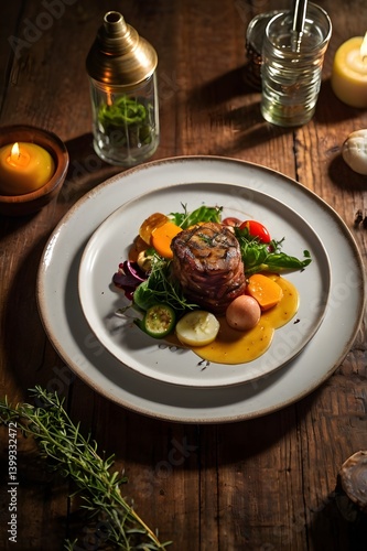 lamb chops with potatoes and vegetables