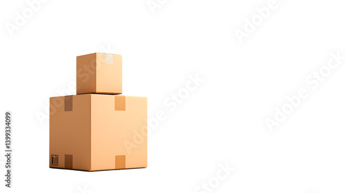 Obraz na płótnie Minimalist cardboard boxes in an industrial setting w salonie