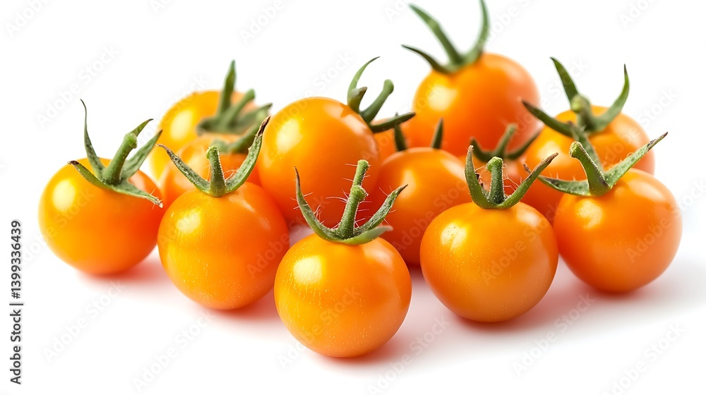 A Cluster of Ripe Yellow Cherry Tomatoes A Cluster of Ripe Yellow Cherry Tomatoes