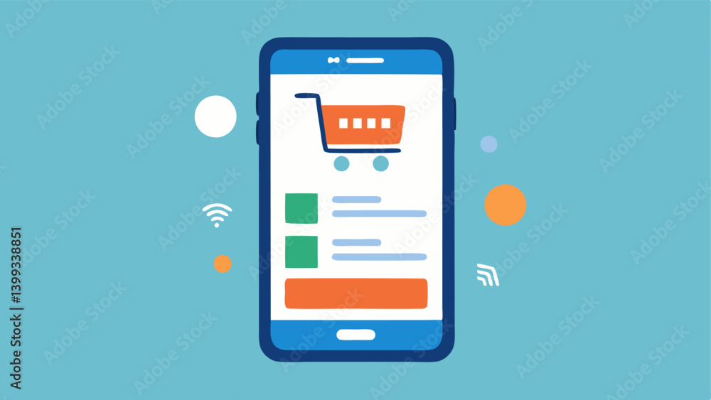 Mobile Checkout A smartphone displaying a checkout interface with a bright glowing button. The screen shows a clean layout with clear item images and prices. Mobile Checkout A smartphone displaying a checkout interface with a bright glowing button. The screen shows a clean layout with clear item images and prices.