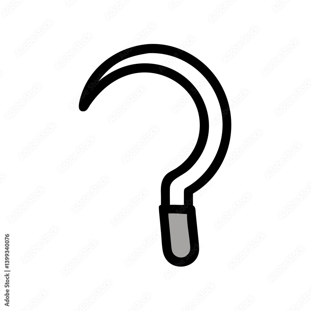 Sickle Tool with Curved Blade Icon Design Sickle Tool with Curved Blade Icon Design