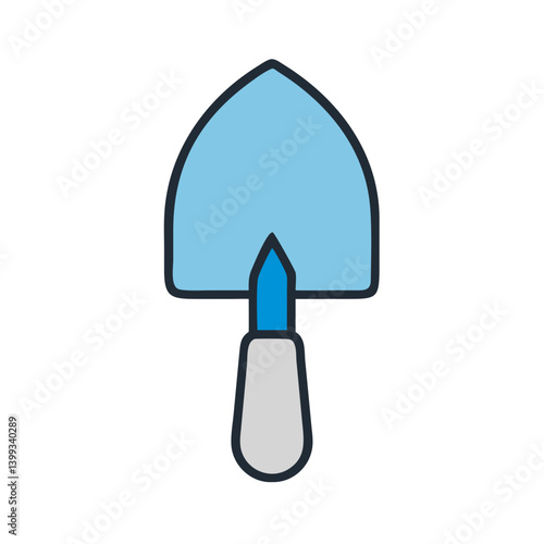 Trowel with Rounded Blade Tool Icon Design