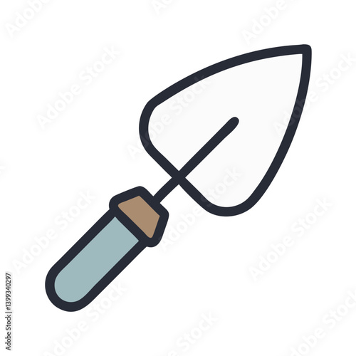 Trowel with Rounded Blade Tool Icon Design