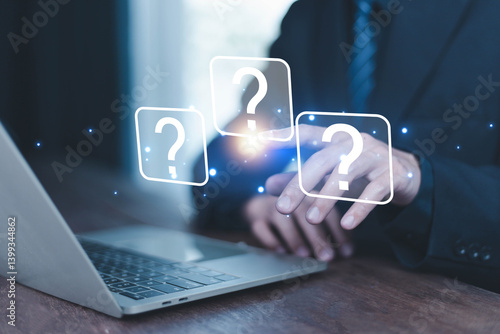 Εκτύπωση καμβά Exclamation marks also known as question mark has a background image that can be designed in many ways, there are business icons, communication that use images as illustrations