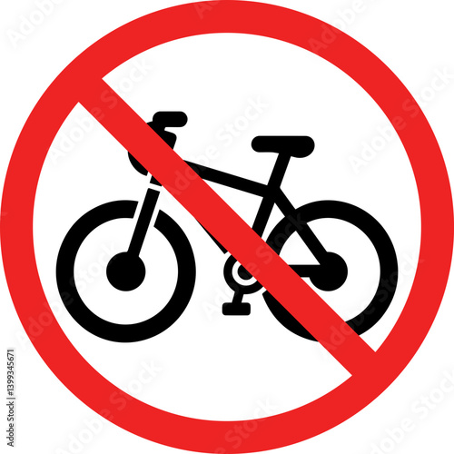 No Bicycles Allowed Icons – Bicycle Prohibition and Restriction Sign