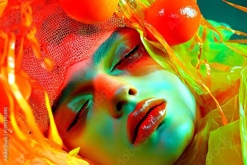 Science of brain. Hallucination - due to scopolamine: abstract image of health condition. Metaphorical scopolamine emotions of a mental illusion. Floating lights. Health problem and brain.