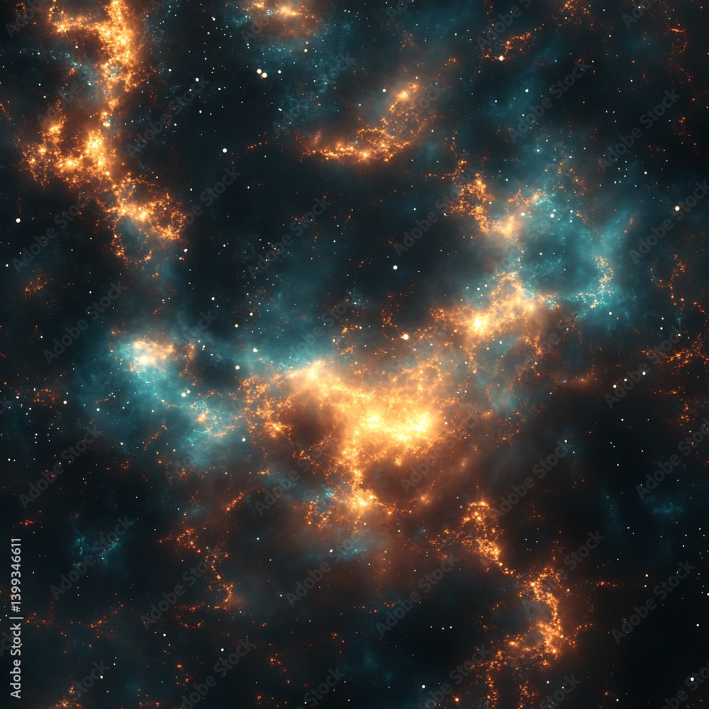 Naklejka premium Twinkling stars across deep black cosmos high resolution picture