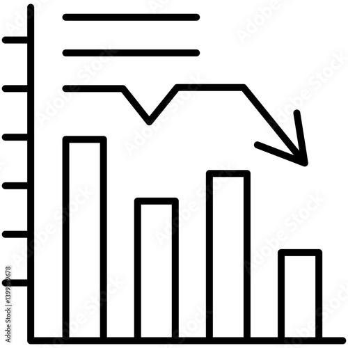 Downfall  Business Icon Vector