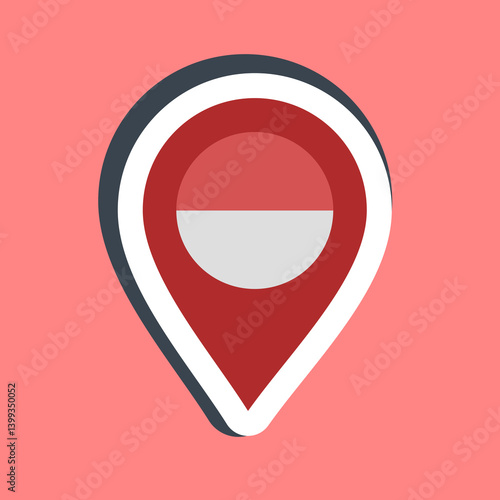 Free Download Sticker location pin. Indonesian independence day celebration elements. Good for prints, posters, etc. - GFXLoad