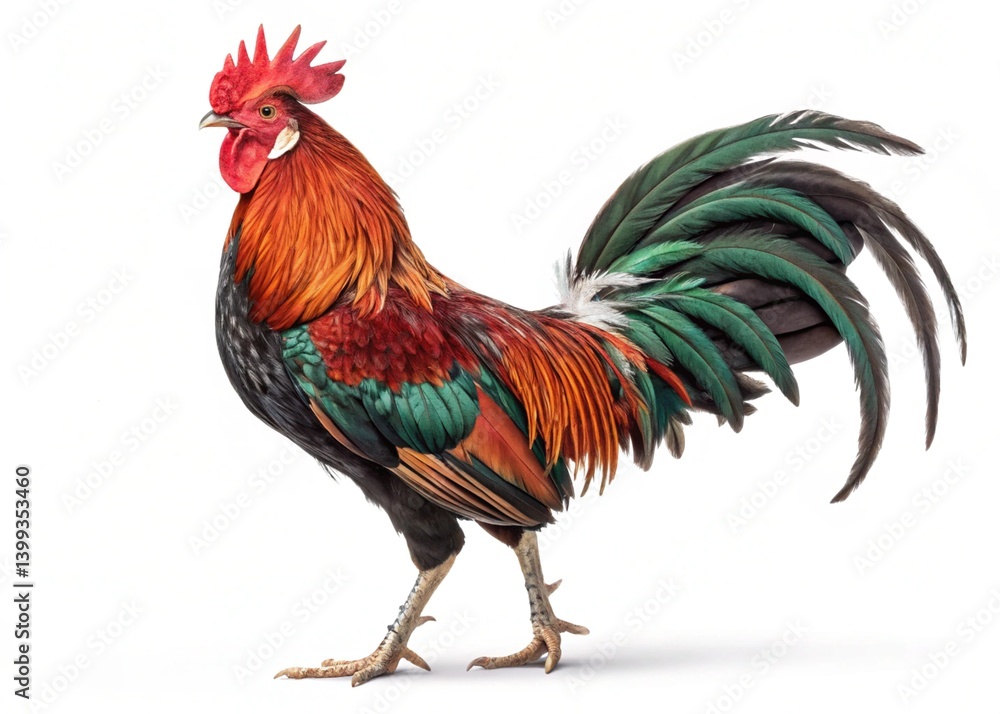 Fototapeta premium . Cock (Rooster) on White Background