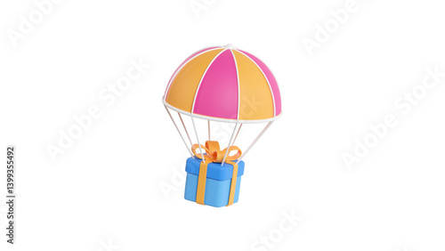 Obraz na płótnie parachute with a gift w salonie
