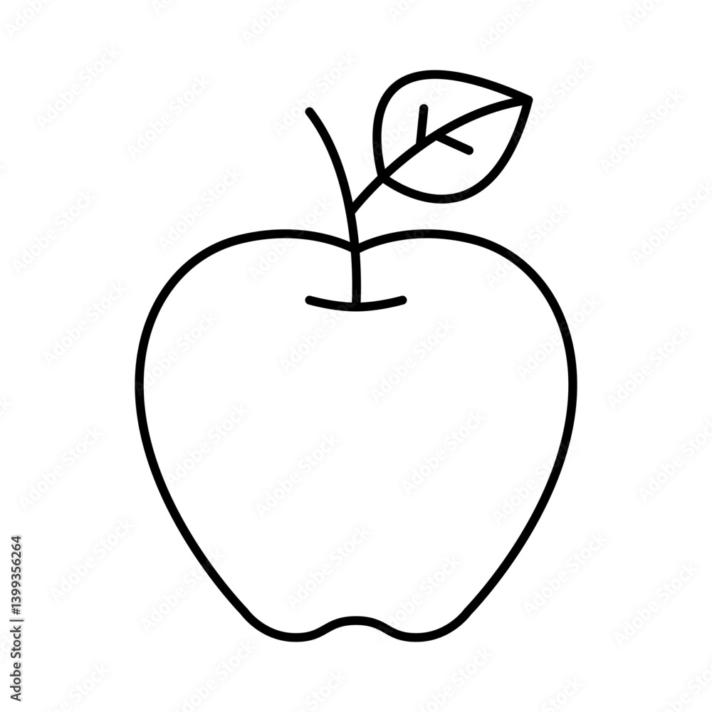 Fototapeta premium Apple Line Icon. Education, E-Learning, School, College, Study, Knowledge Icons Editable Stroke Vector Illustration