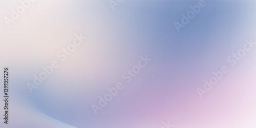 Pastel winter gradient background. Minimalist winter landscape. Sky. Puffy clouds. Soft pastel colors. Vector background. Light blue, purple and white modern