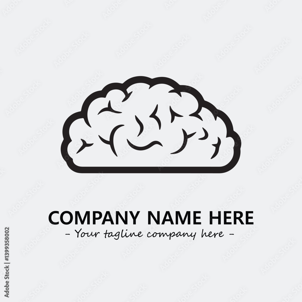 Brain illustration black and white for logo company vector image
Brain illustration black and white for logo company vector image