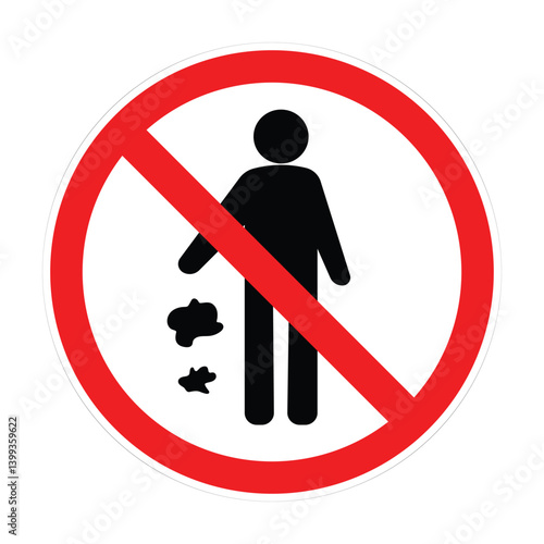 No littering sign-2, red circle no littering sign white background