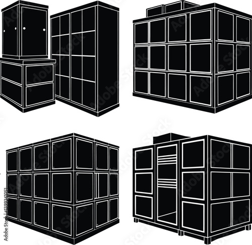 Modular Storage silhouette vector