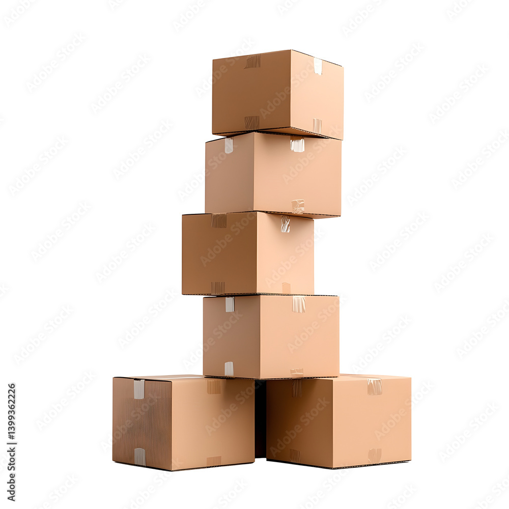Stacked cardboard boxes in a warehouse setting Stacked cardboard boxes in a warehouse setting
