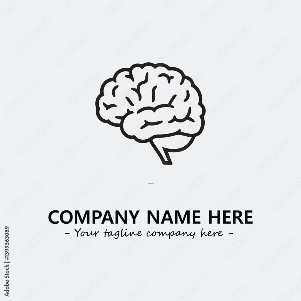 Brain illustration black and white for logo company vector image
Brain illustration black and white for logo company vector image