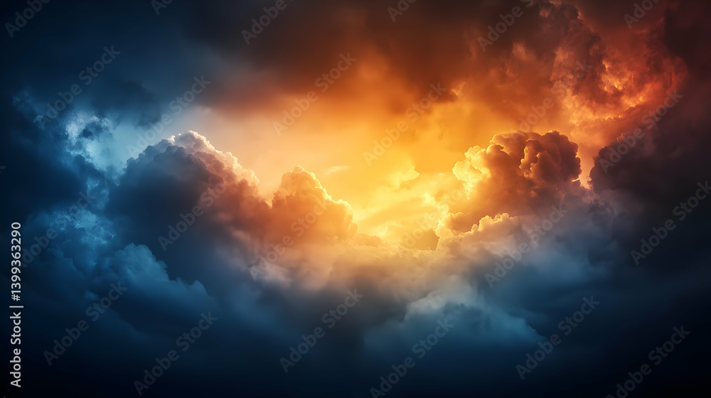 Fototapeta premium Dramatic Colorful Storm Cloudscape
