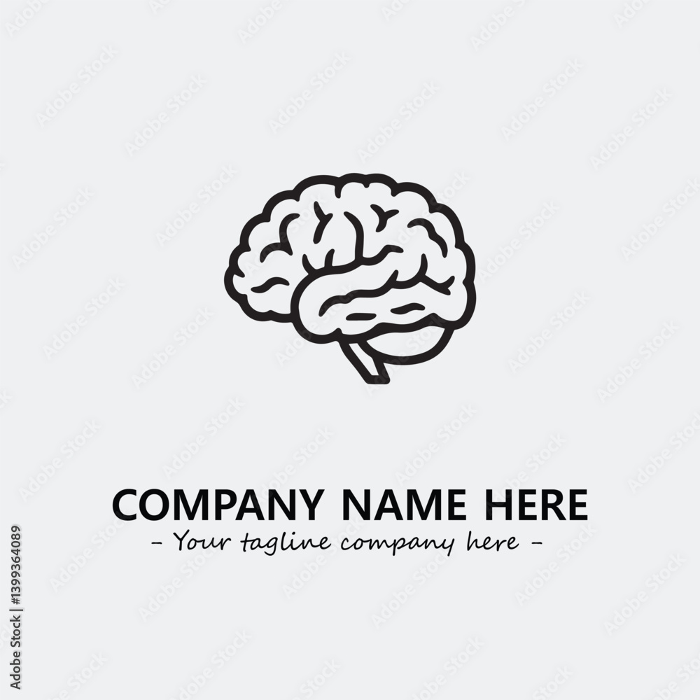 Brain illustration black and white for logo company vector image
Brain illustration black and white for logo company vector image