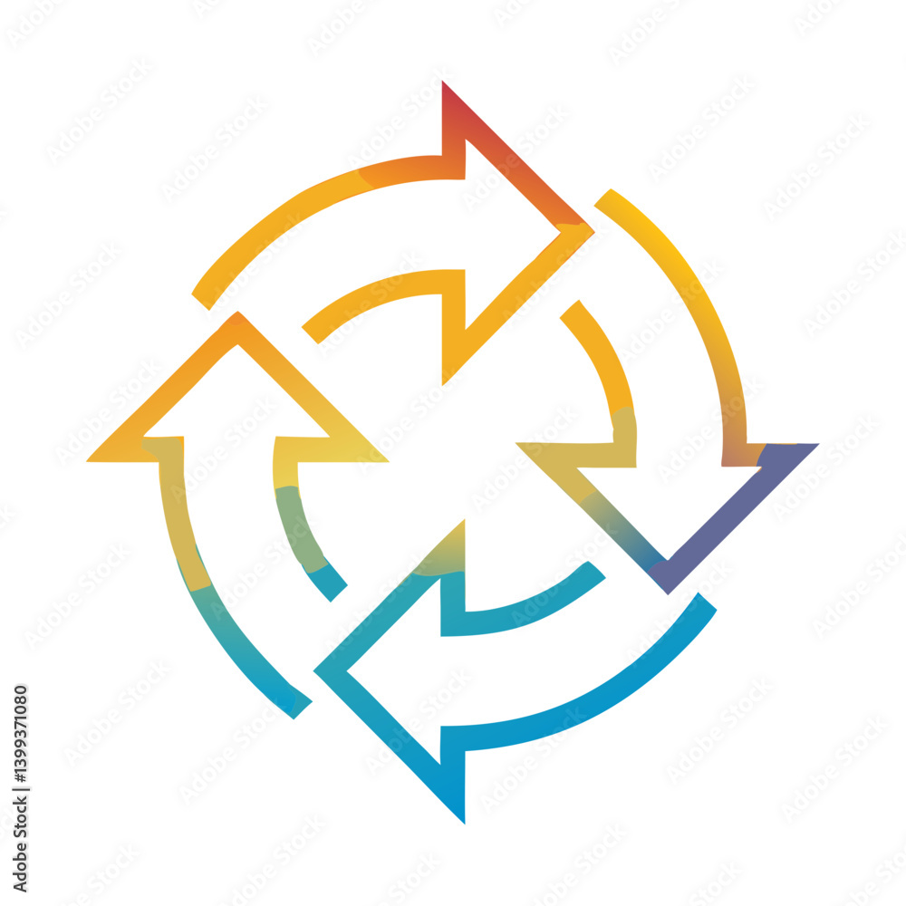 repeating rotation four arrows icon, repeating rotation four arrows vector repeating rotation four arrows icon, repeating rotation four arrows vector