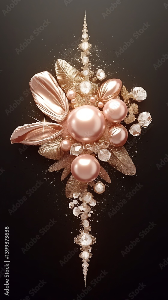 Naklejka premium Luxury Pearl Design, Dark Background