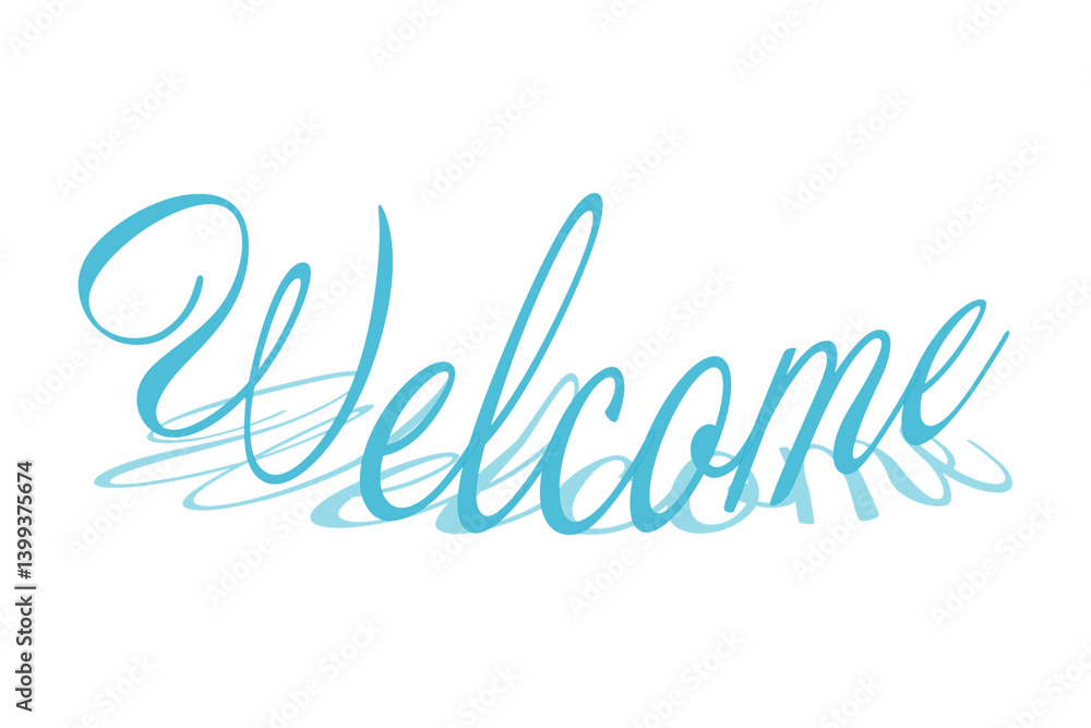 Obraz premium Welcome(ようこそ)の文字の、よく目立つロゴマーク