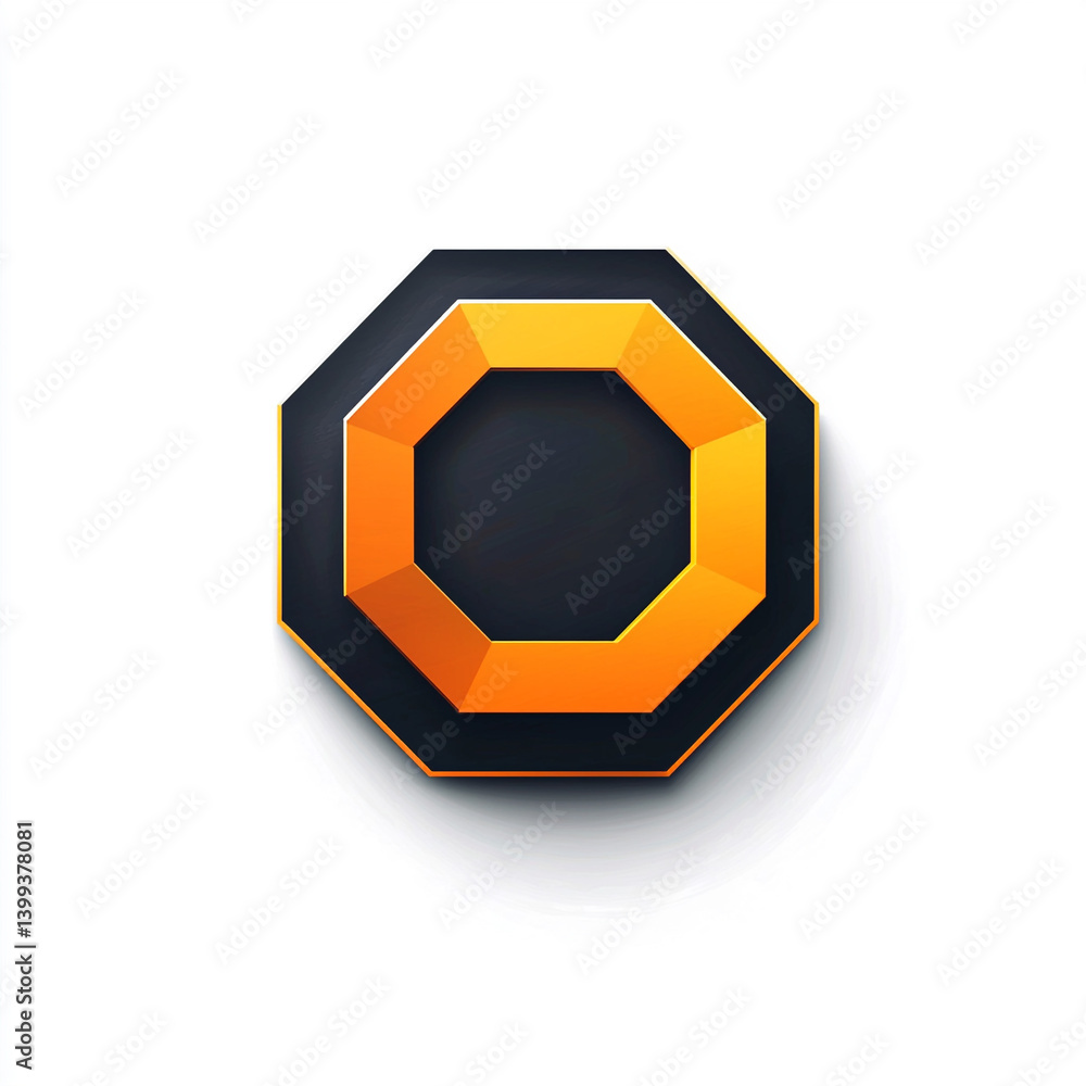 Hexagon futuristic logo, isolated on white background Hexagon futuristic logo, isolated on white background