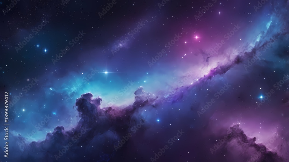 Galaxy gradient, deep space colors, purples, blues, and cosmic dust Galaxy gradient, deep space colors, purples, blues, and cosmic dust