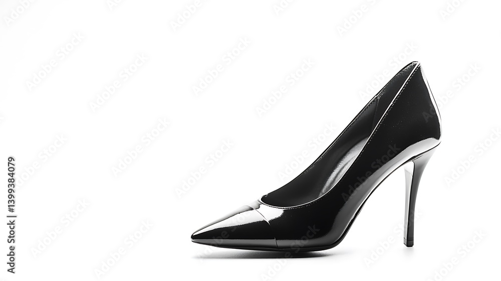Black high heel shoe with a pointed toe Black high heel shoe with a pointed toe