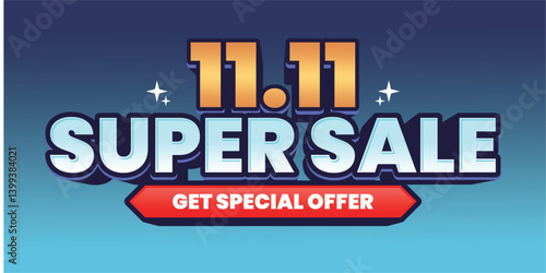 11.11 Super Sale Event Banner with Special Offer