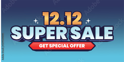 12.12 Super Sale Event Banner with Special Offer
