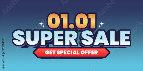 01.01 Super Sale Event Banner with Special Offer