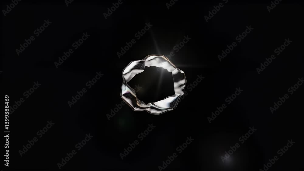 Abstract geometric form with shimmering light in a dark space. Striking and minimalist, evoking intrigue and wonder Abstract geometric form with shimmering light in a dark space. Striking and minimalist, evoking intrigue and wonder