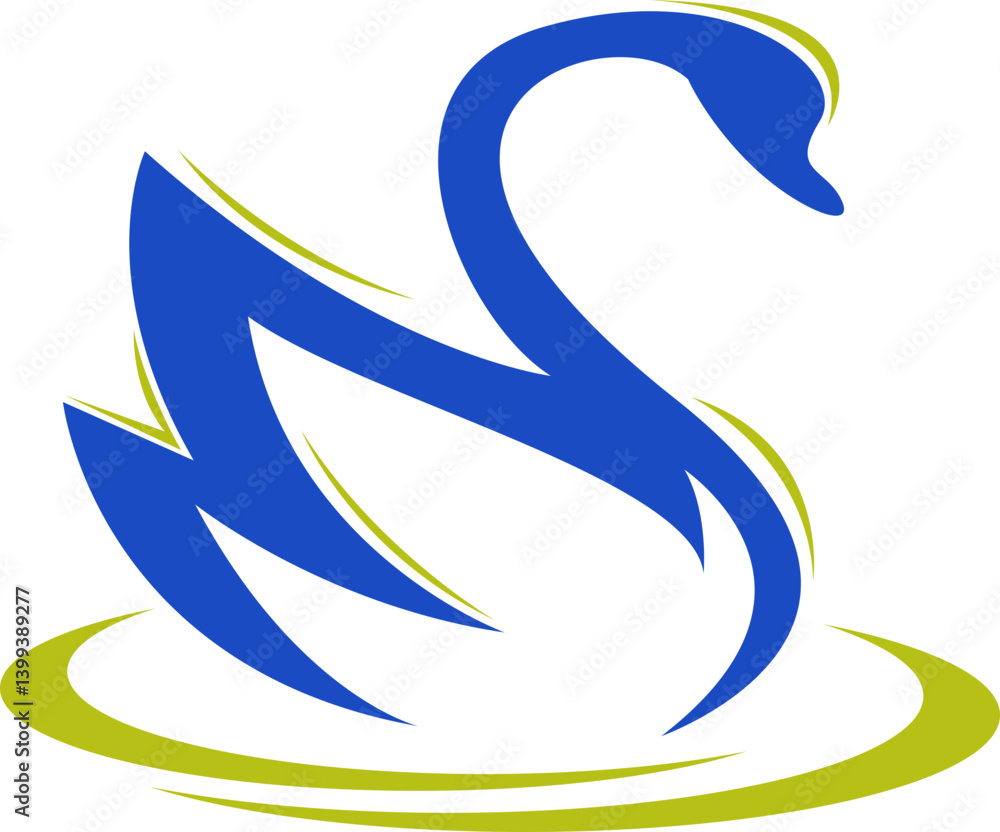 Swan Logo Icon Element Set Swan Logo Icon Element Set