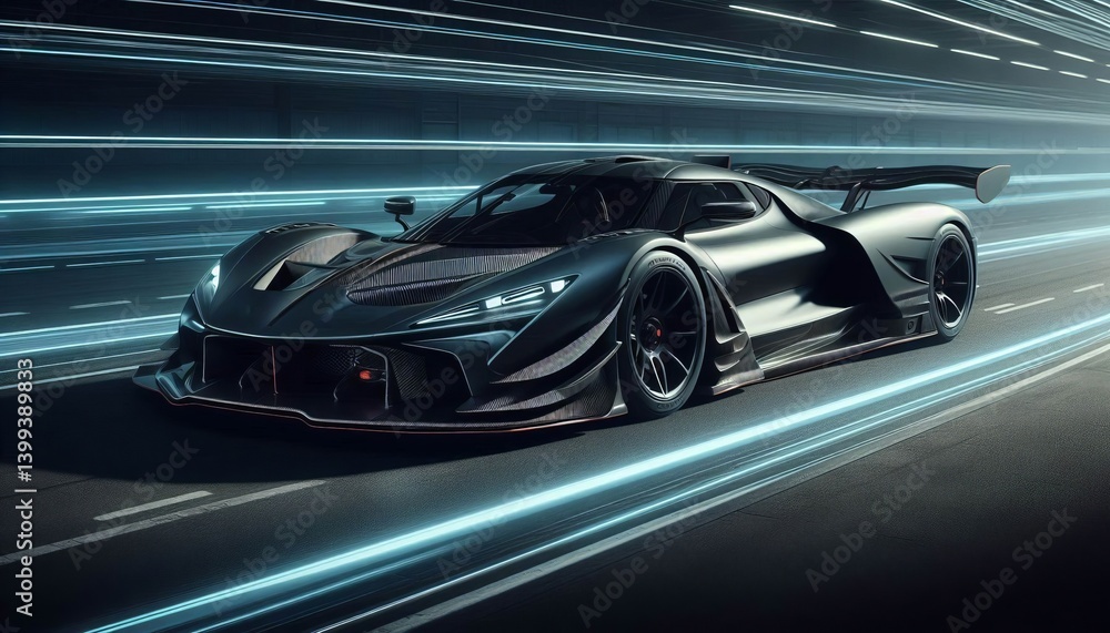 Fototapeta premium A high performance sports car with a mid engine layout carbon fi