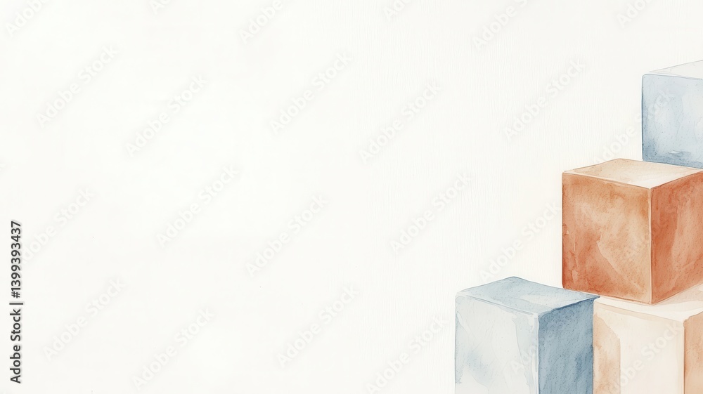 Obraz premium Muted geometric cube pattern design with a faded effect, ideal for backgrounds and graphic resources.