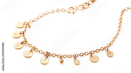 Wallpaper Mural Gold chain bracelet with a variety of charms hanging from it Torontodigital.ca