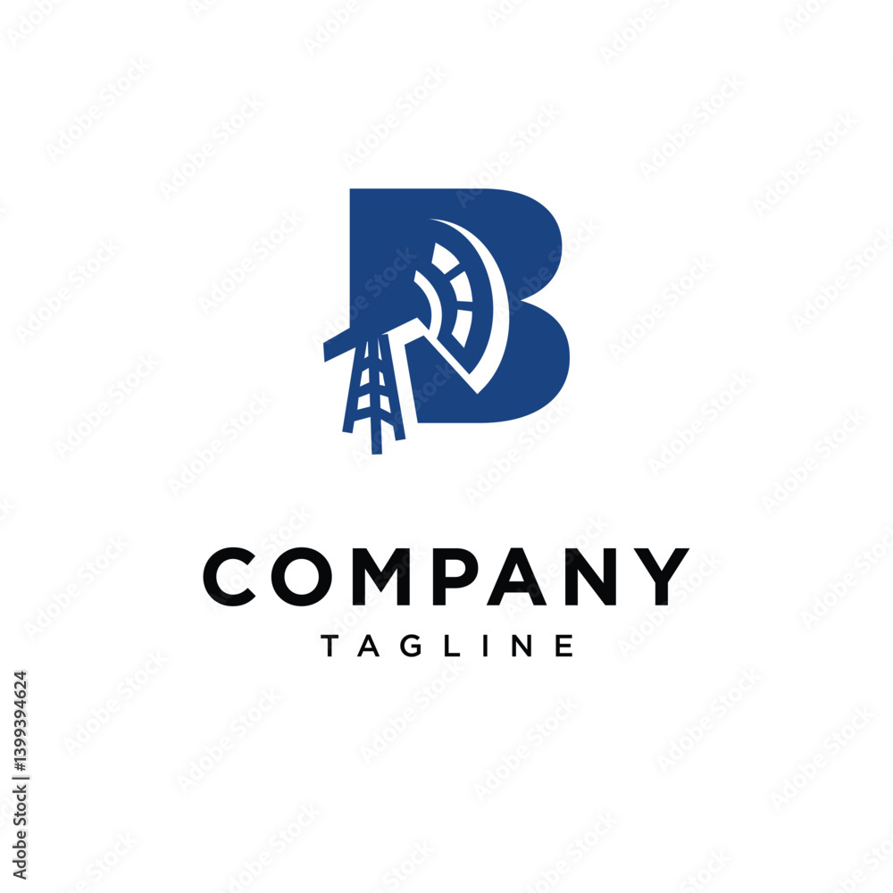 Letter B Oil Drilling Logo Icon Vector Letter B Oil Drilling Logo Icon Vector