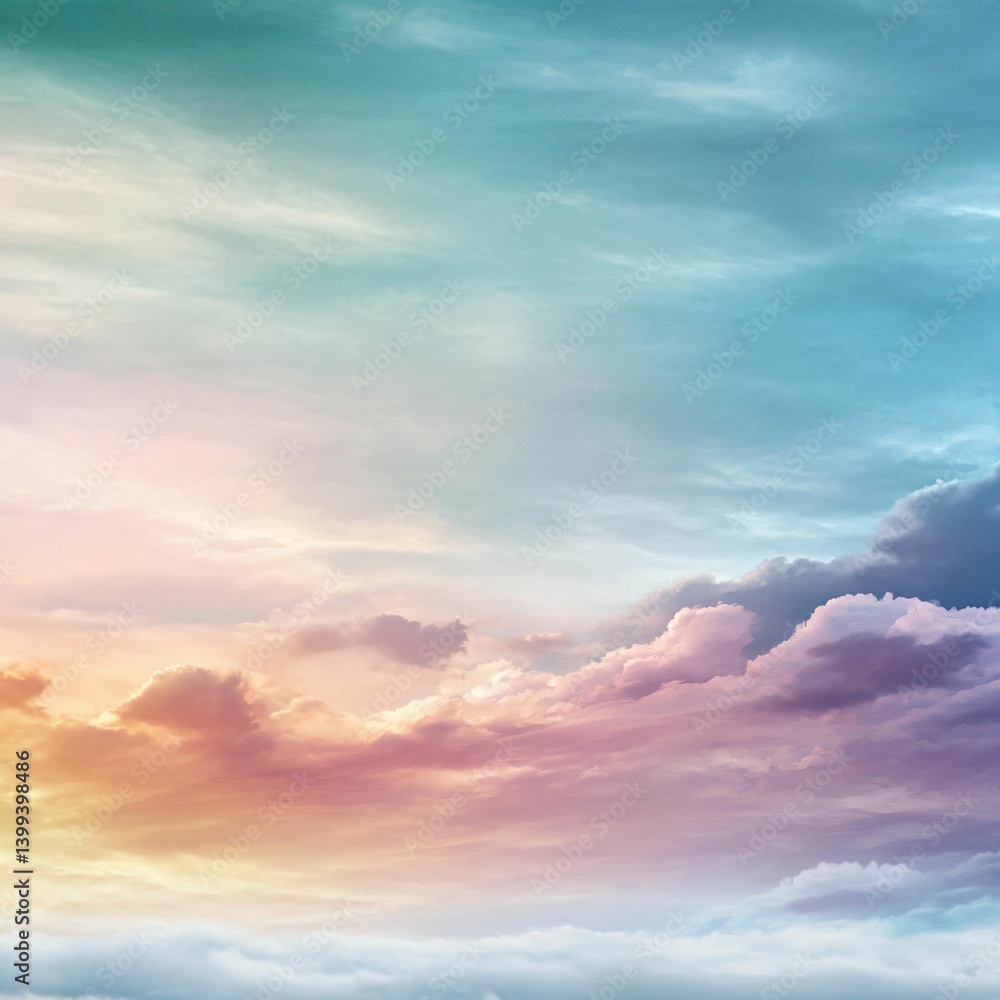 Fototapeta premium Serene Sky with Soft Pastel Colors During Sunset or Sunrise