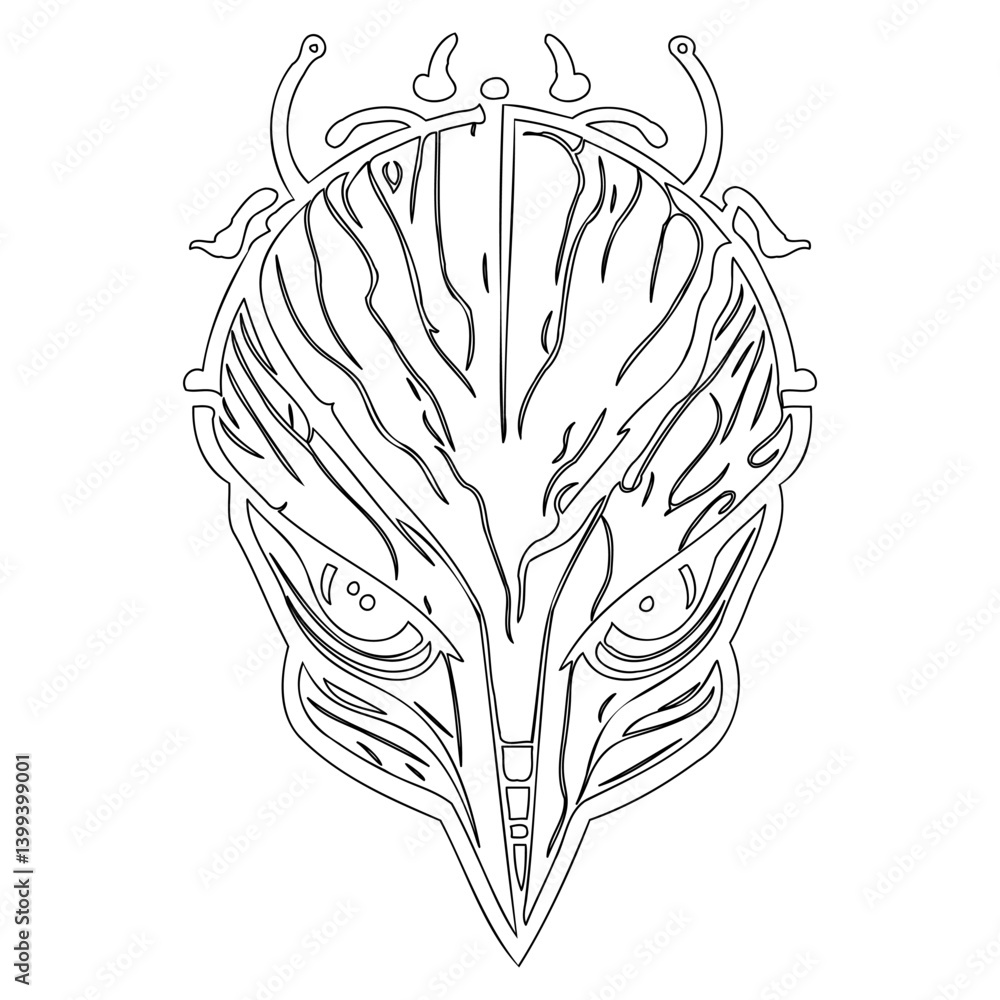 Obraz premium Abstract Scarab Beetle Vector Illustration Design