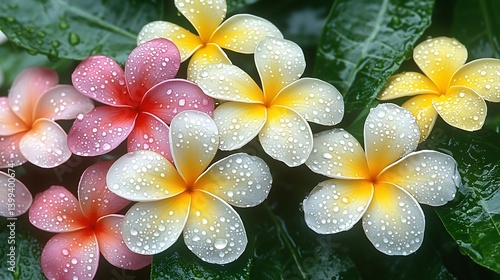 Plumeria Flowers Closeup