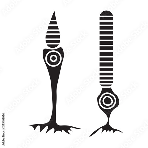 Cone cell and rod cell glyph icon