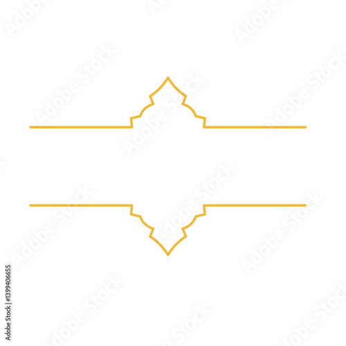 Golden arabic islamic text box title frame border 