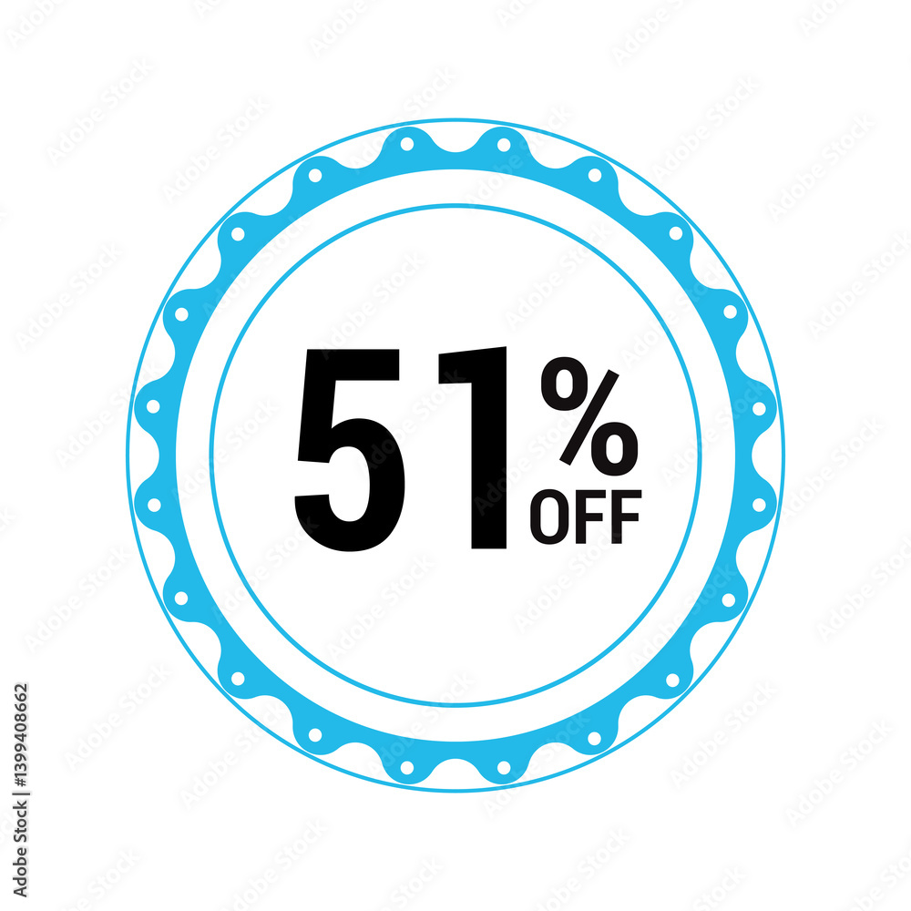 Fototapeta premium Sale off discount 51% promotion set made of numbers Vector Illustration