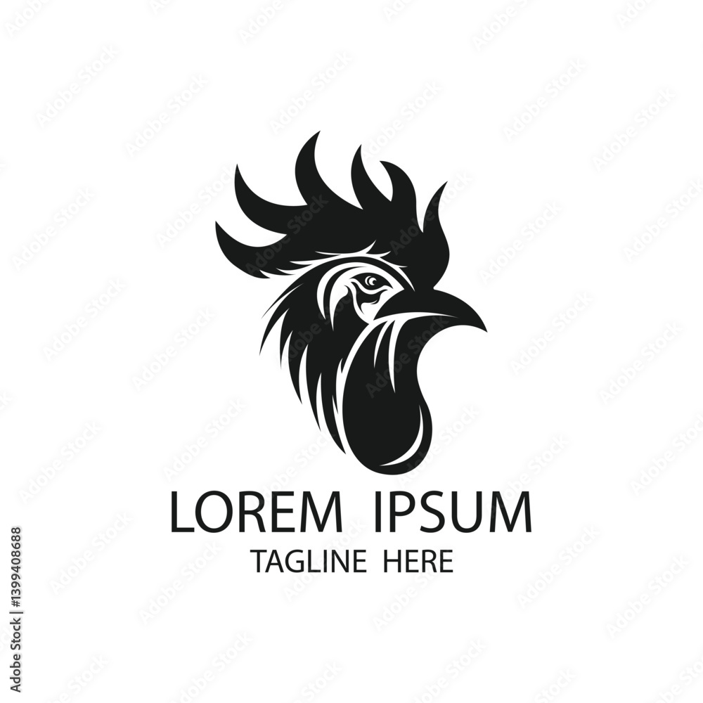 Obraz premium simple head rooster logo design. rooster logo icon design