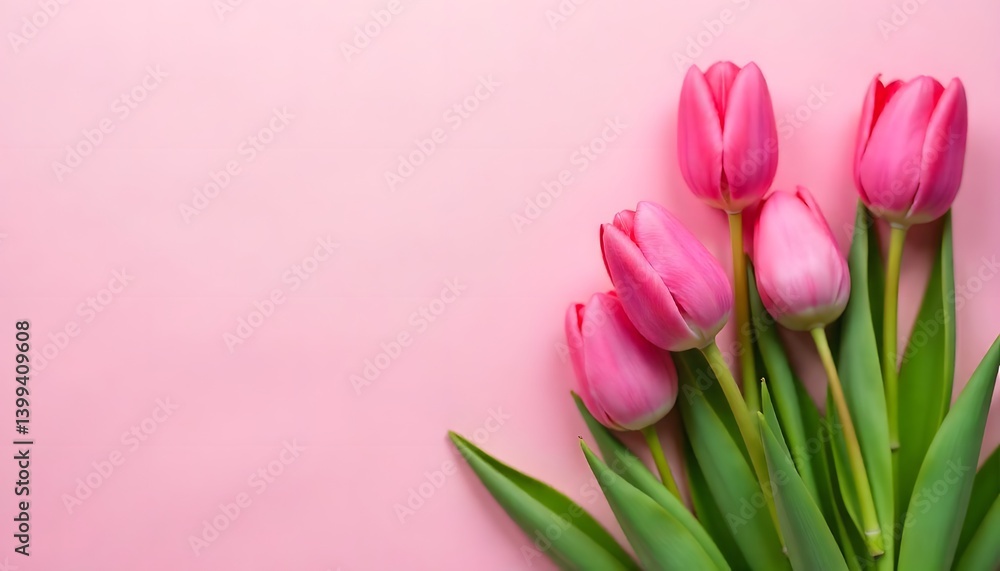 Delicate tulips on pink background, symbolizing love and renewal—great for Mother’s Day, 8 March, Easter, or wedding cards. Delicate tulips on pink background, symbolizing love and renewal—great for Mother’s Day, 8 March, Easter, or wedding cards.