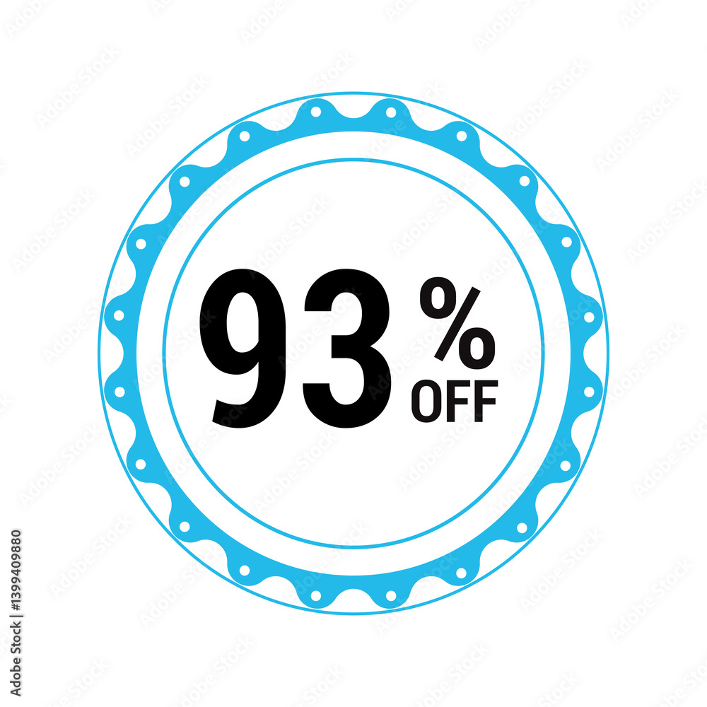Fototapeta premium Sale off discount 93% promotion set made of numbers Vector Illustration